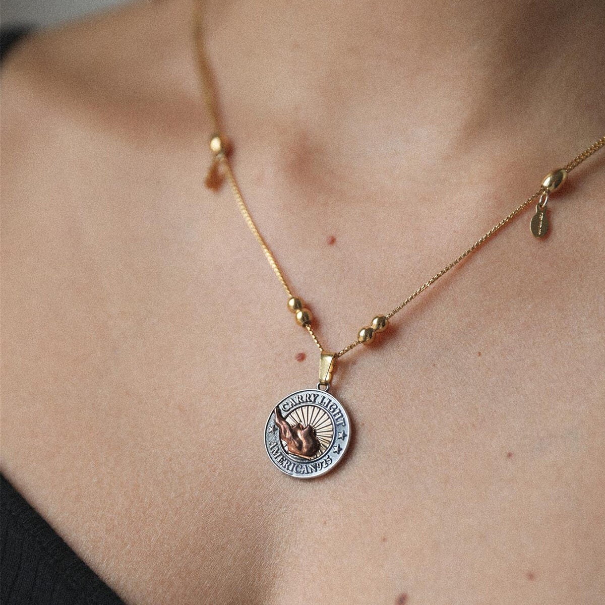 Liberty Copperâ„?Necklace, 14kt Gold Center Charm