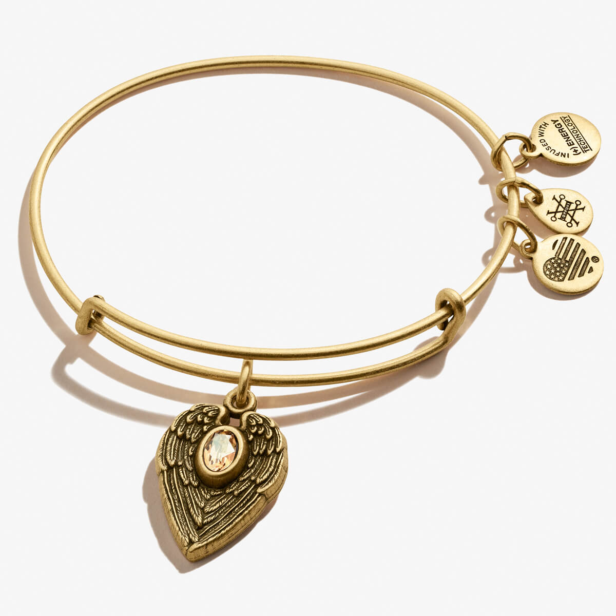 Guardian Angel Crystal Charm Bangle