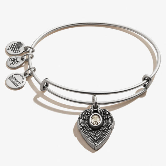 Guardian Angel Crystal Charm Bangle