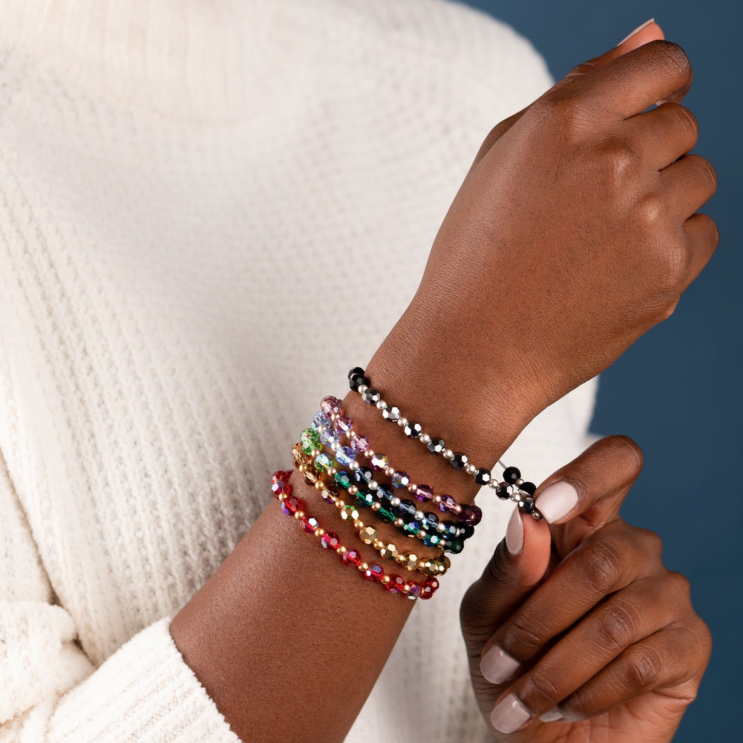 Crystal Stretch Bracelet, Gold