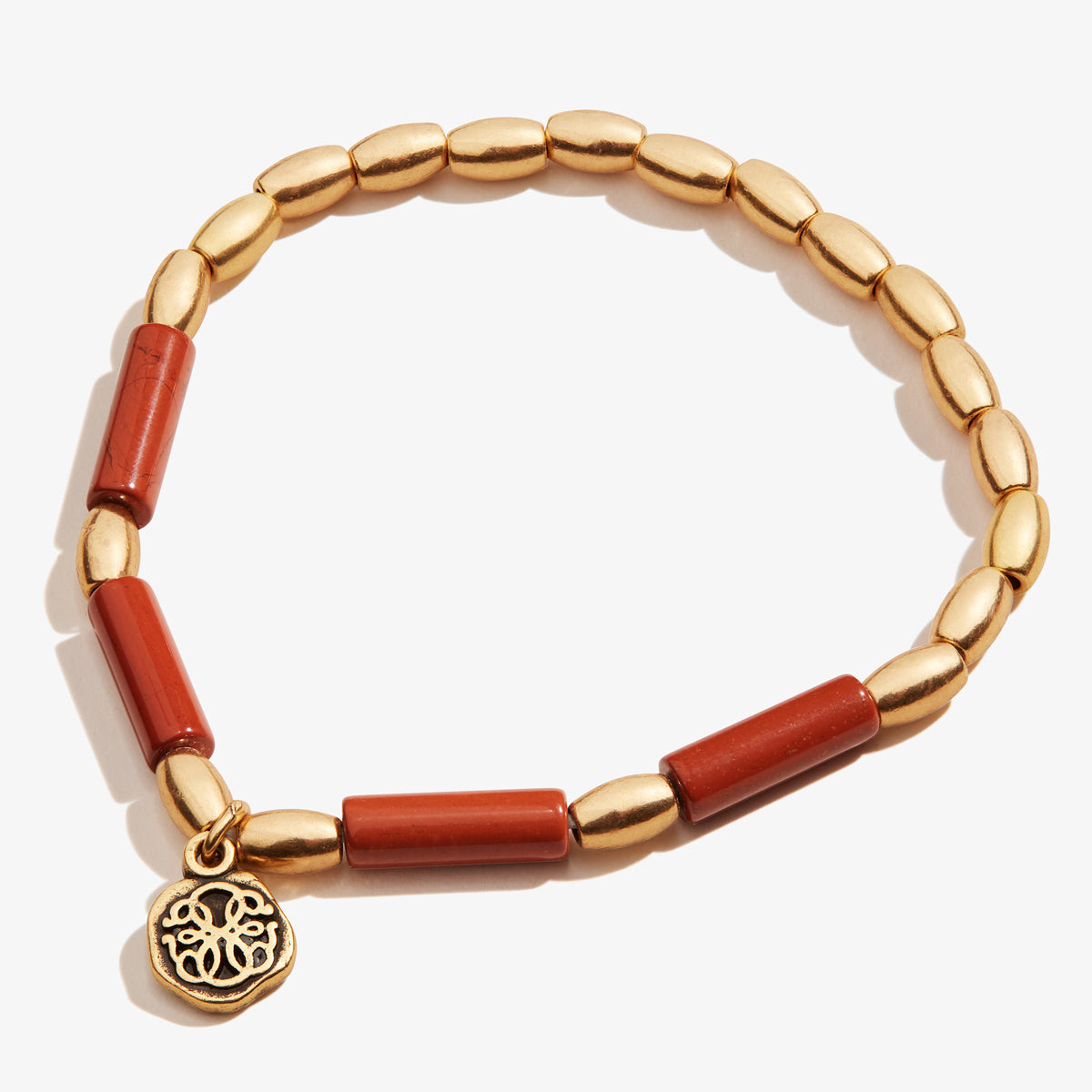 Path of Life® Charm + Red Jasper Stretch Bracelet