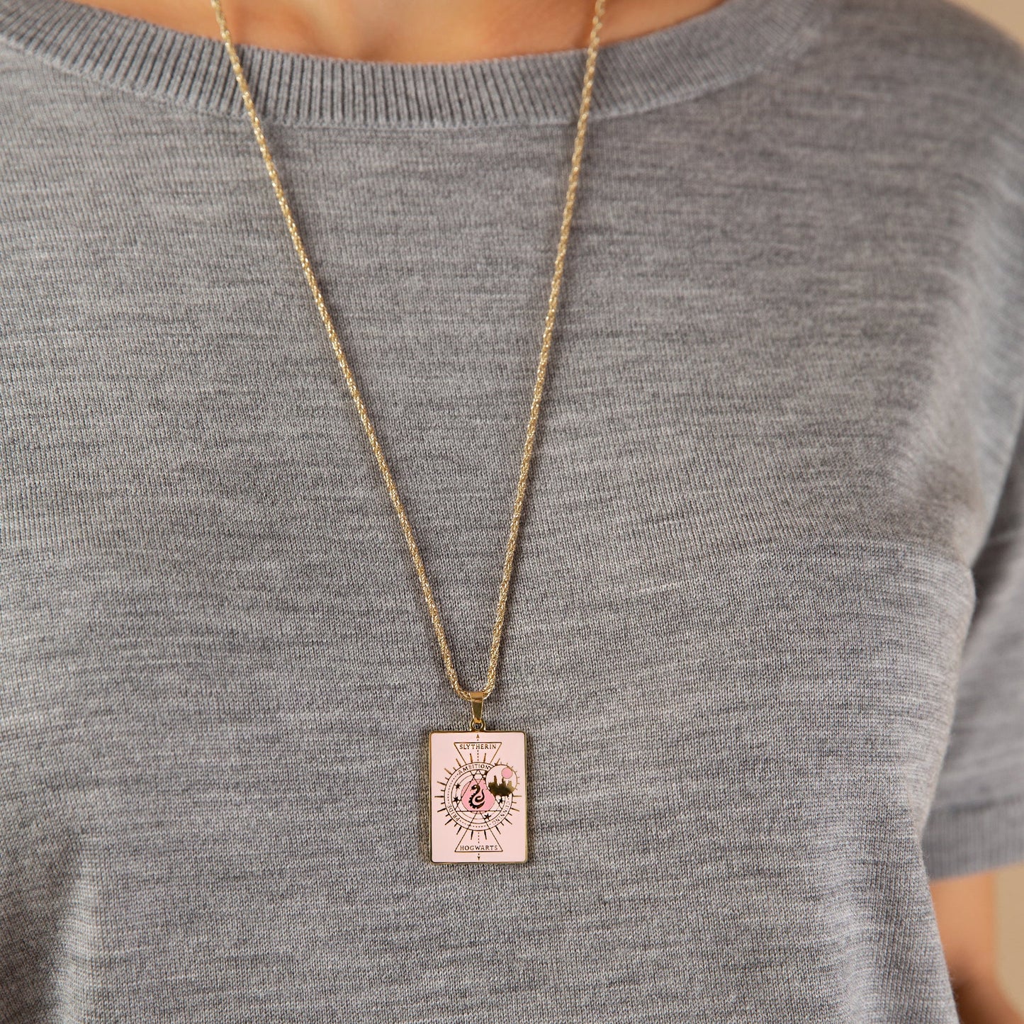 Harry Potterâ„?Hogwarts + Slytherin Charm Necklace