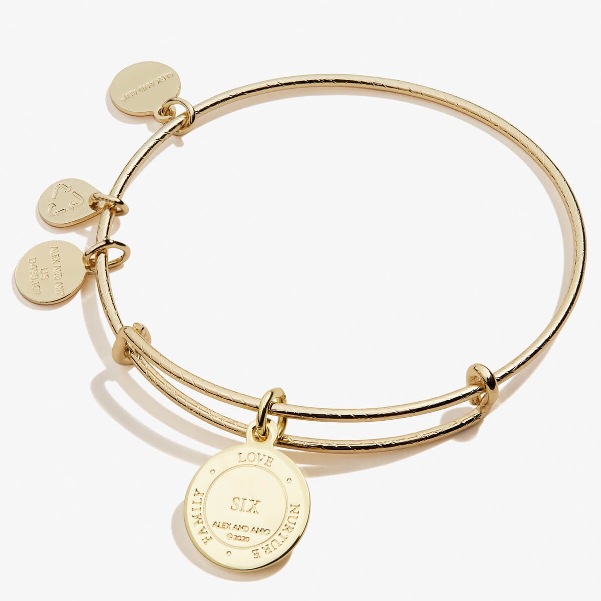 Number 6 Charm Bangle
