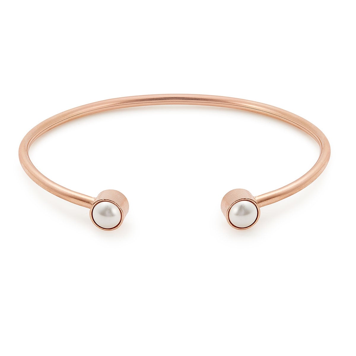 Crystal Pearls Thin Cuff Bracelet