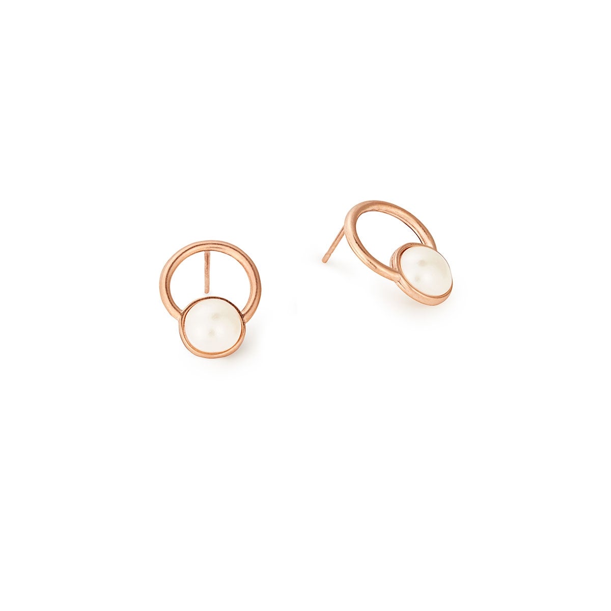 Circle Earrings Crystal Pearls