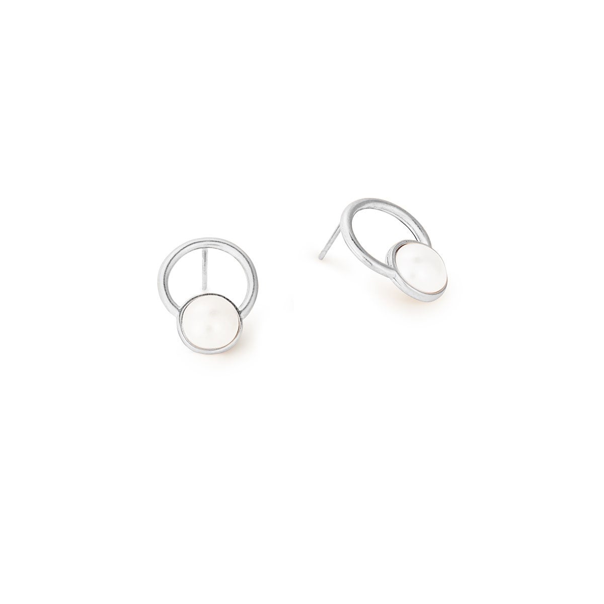 Circle Earrings Crystal Pearls