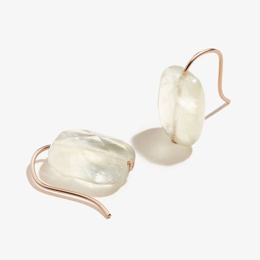 Green Quartz Gemstone Drop Earrings