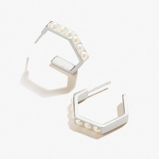 Honeycomb Huggie Hoop Earrings