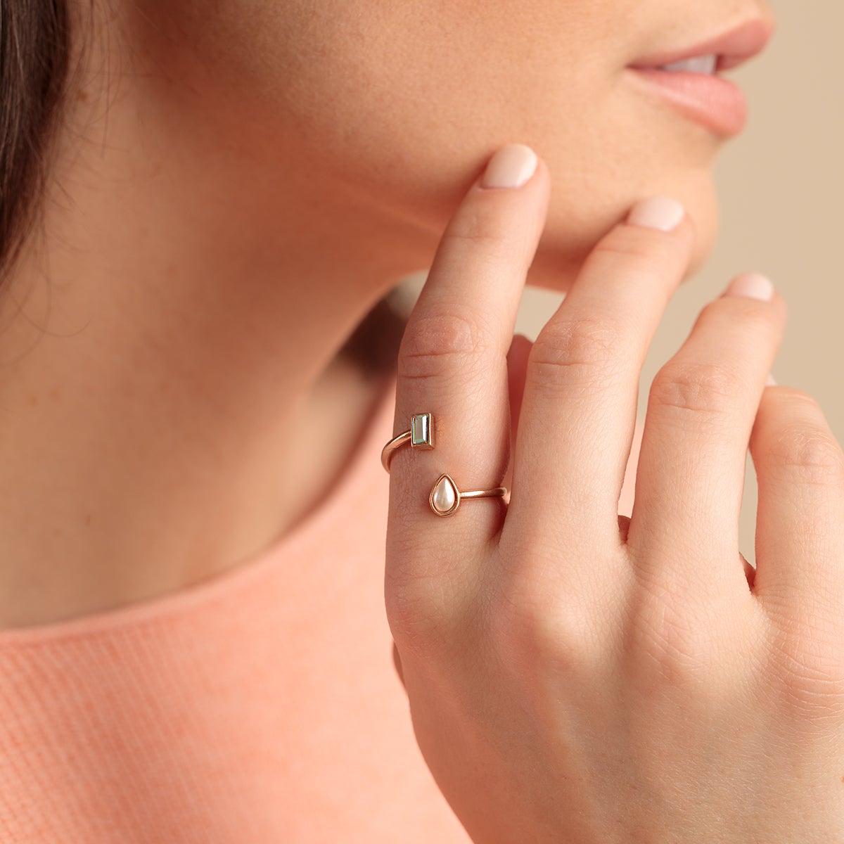 Crystal Pearl Ring