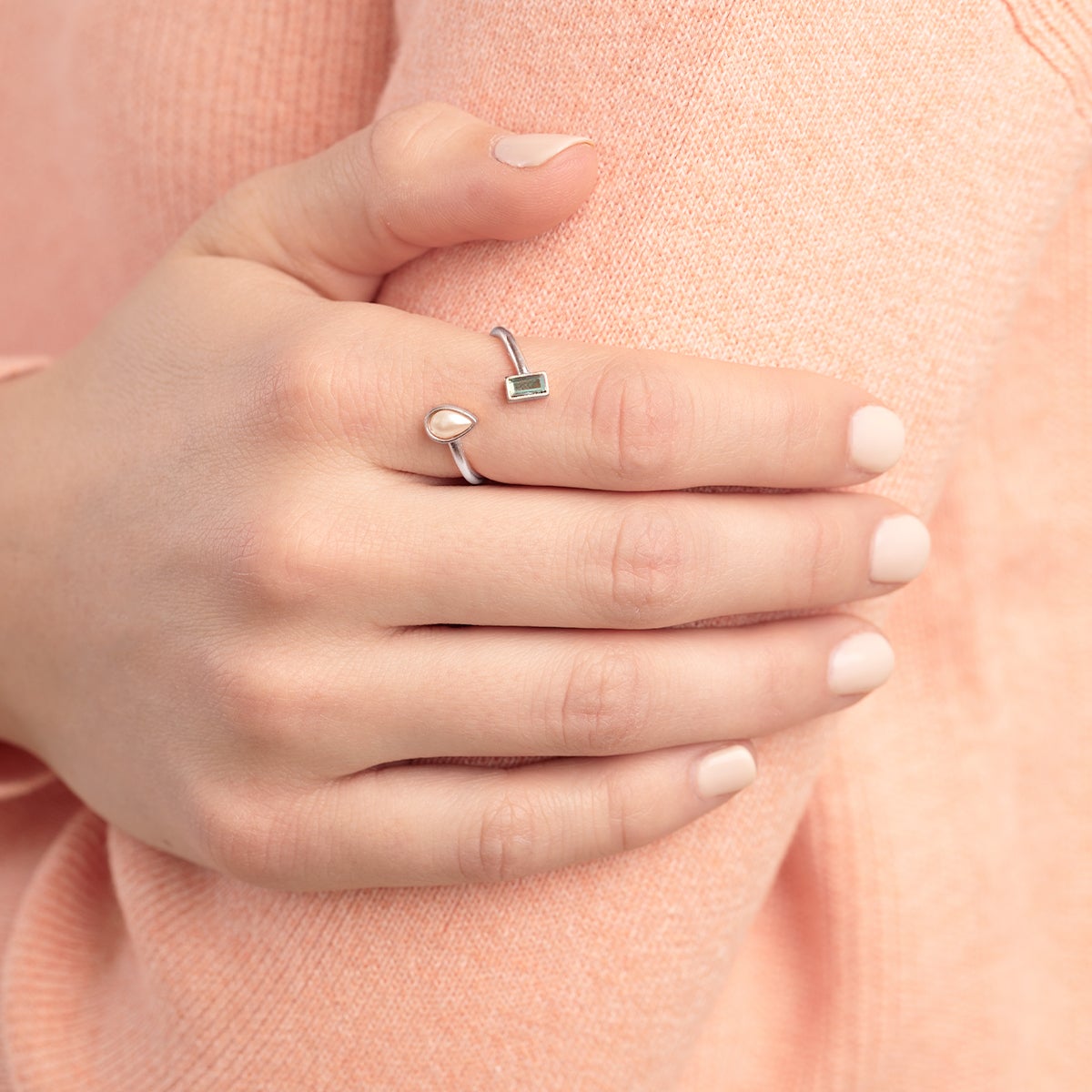 Crystal Pearl Ring