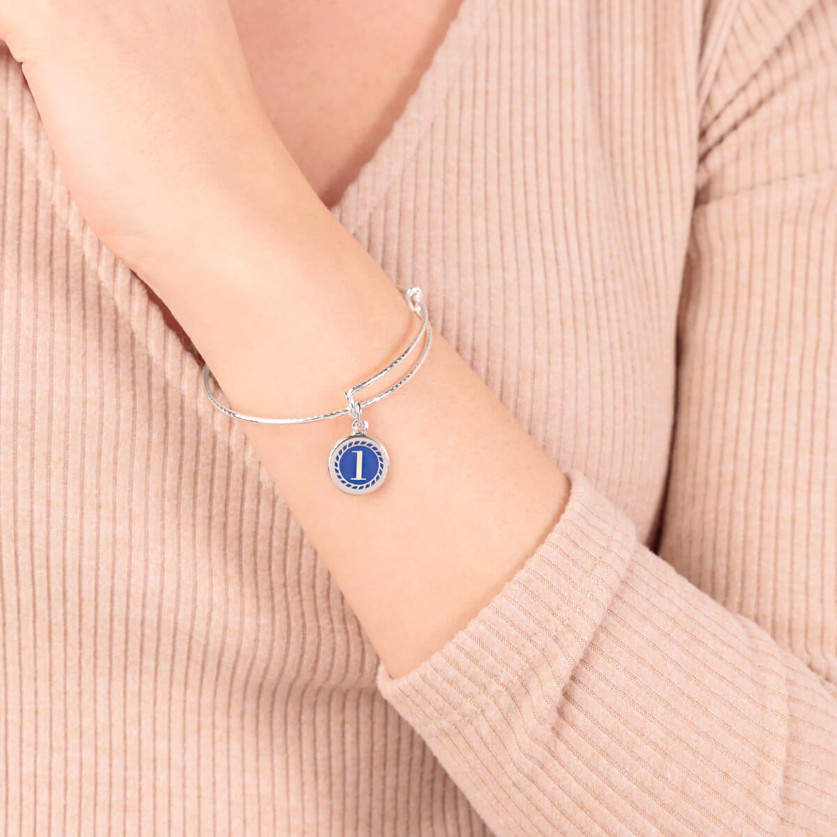 Number 6 Charm Bangle