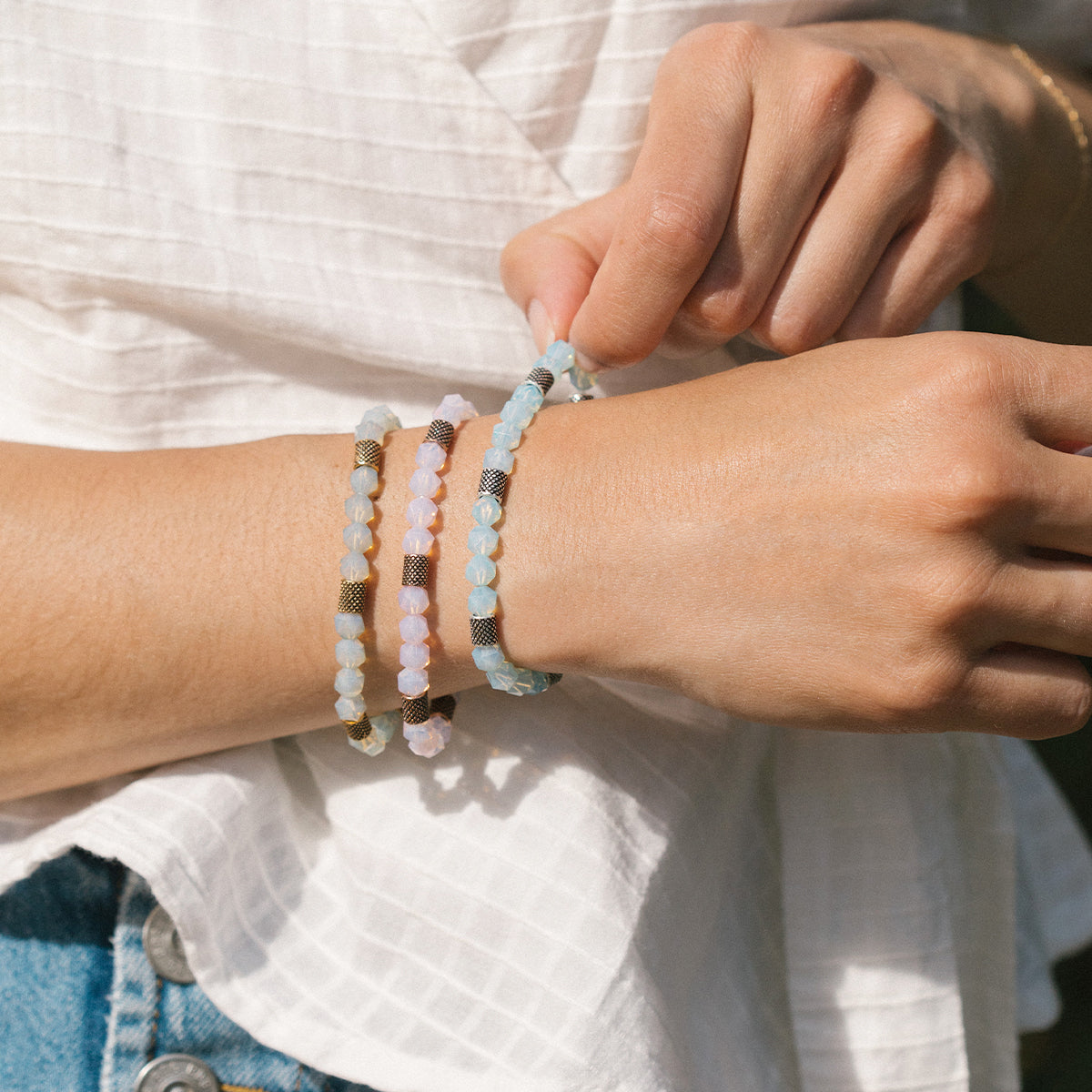 Pink Mermaid Beaded Stretch Bracelet