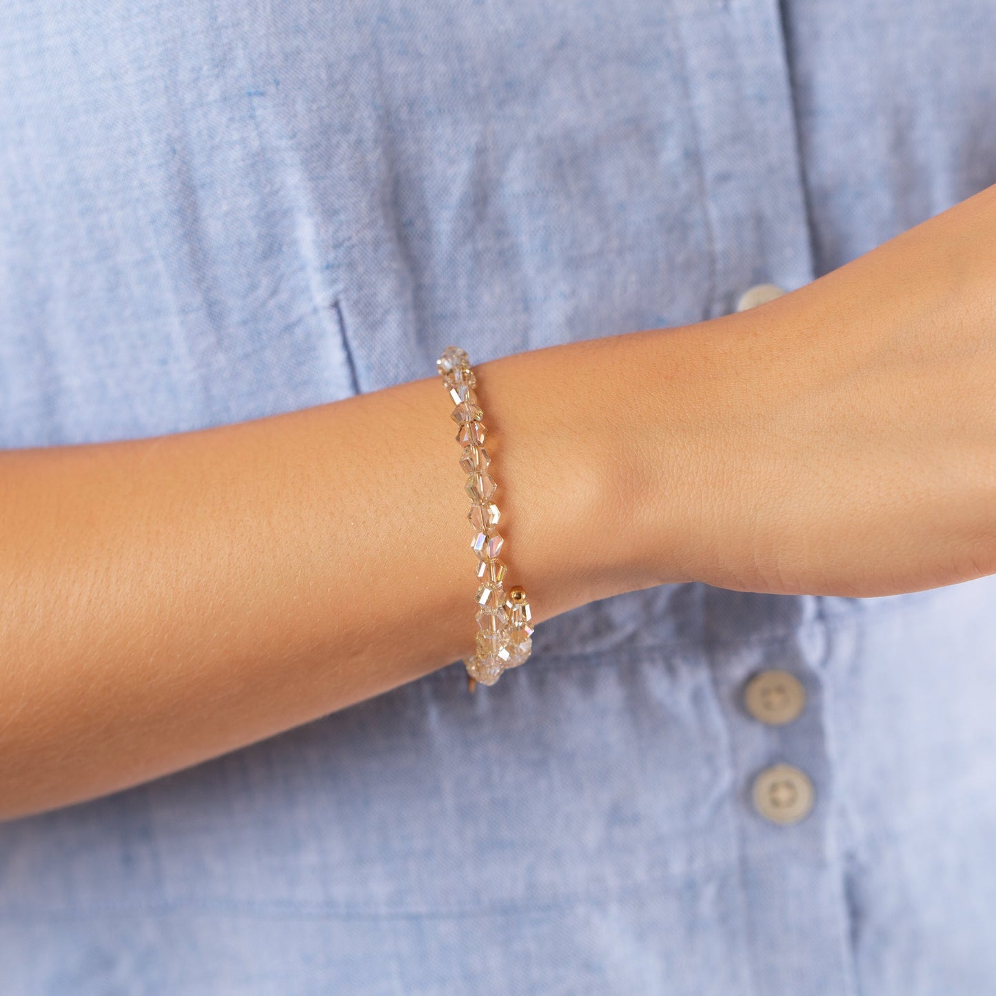 Golden Pixie Beaded Wrap Bracelet