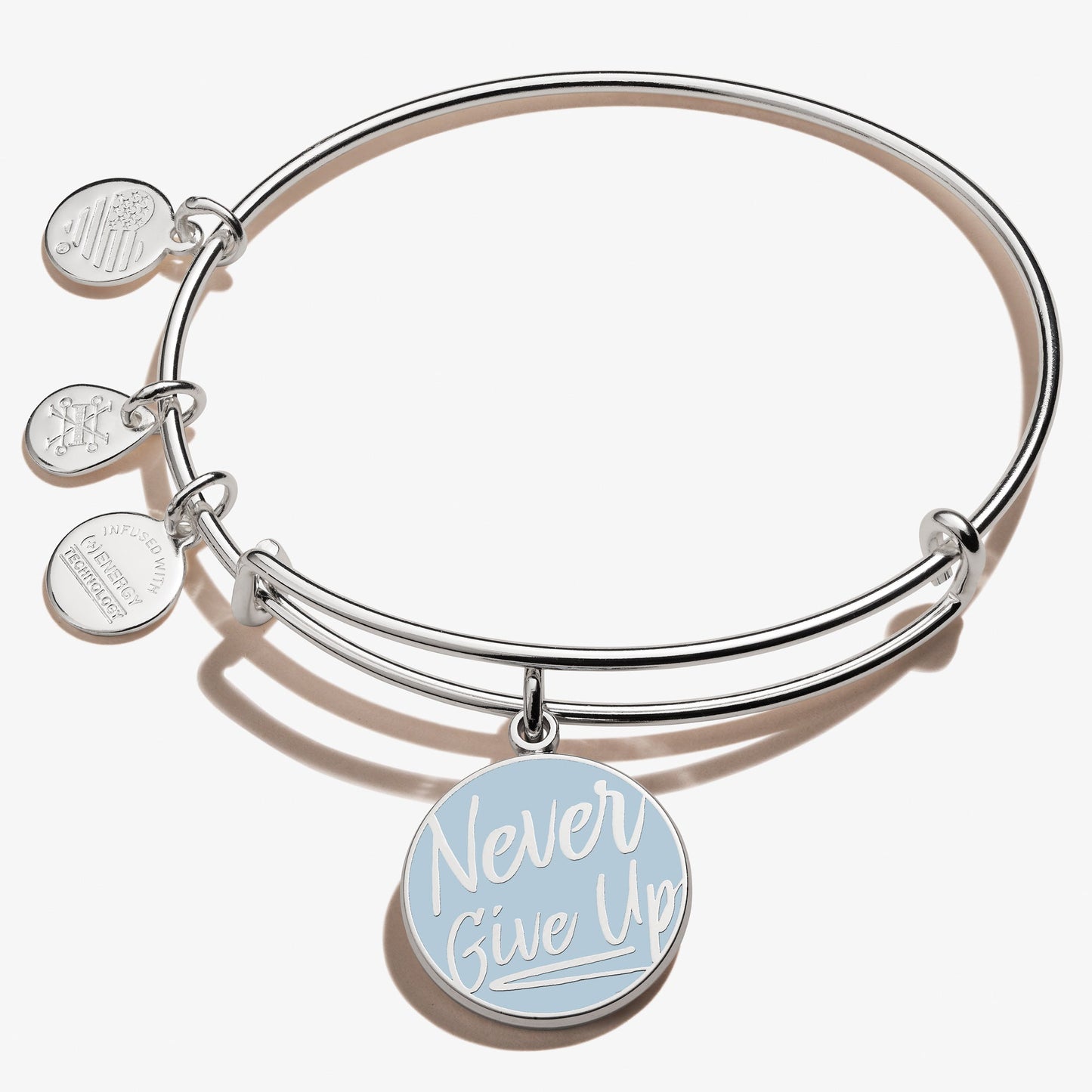 'Never Give Up' Charm Bangle