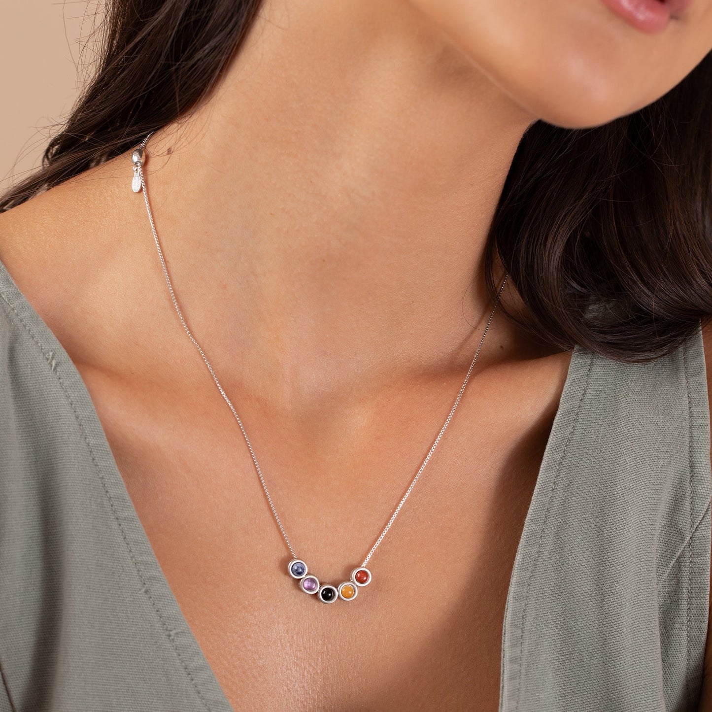 Onyx Gemstone Slider Charm