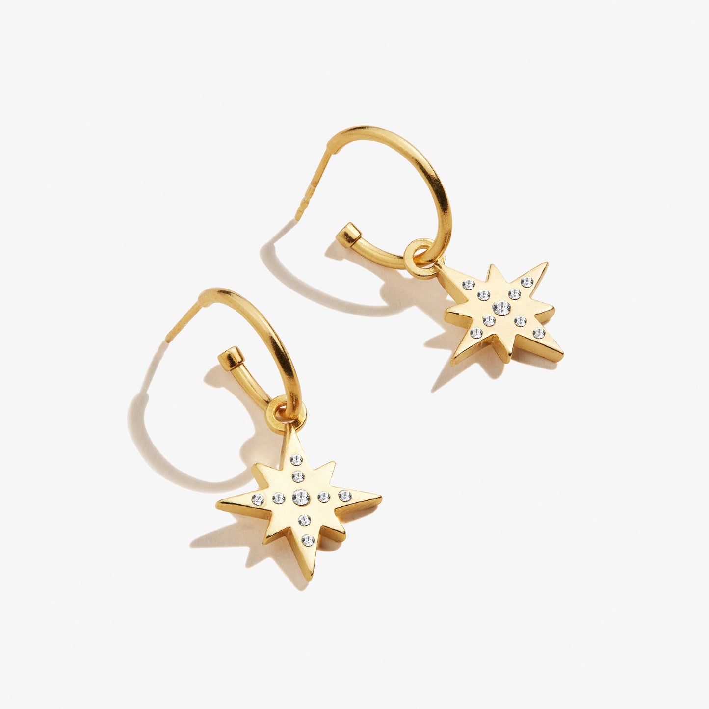 Pavé North Star Huggie Hoop Earrings