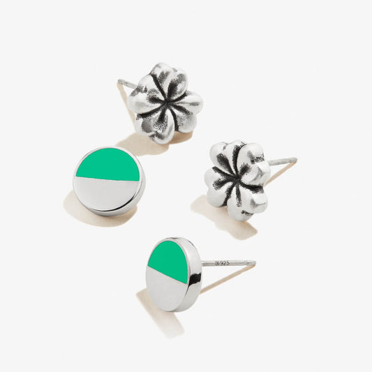 Four-Leaf Clover Earrings, Set of 2