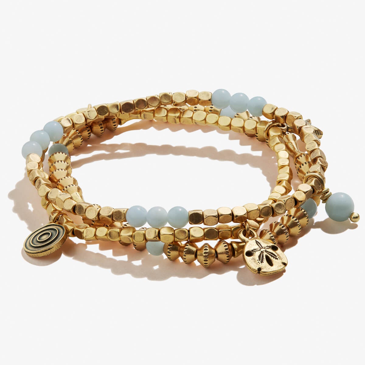 Sand Dollar + Ocean Multi-Charm Stretch Bracelets, Set of 3