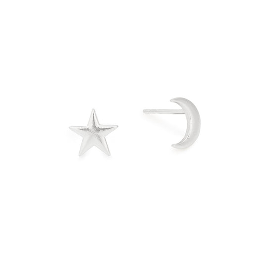 Moon + Star Stud Earrings