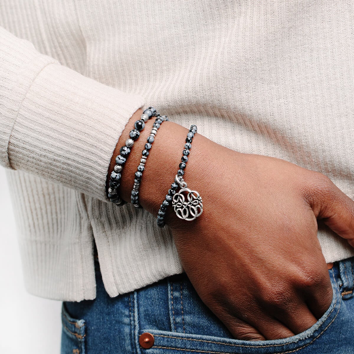 Path of Life® Charm Beaded Stretch Bracelets, Set of 3